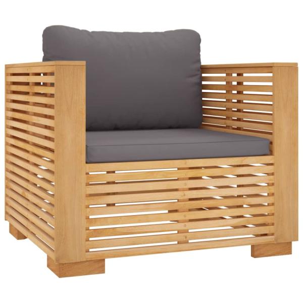 8-tlg. Garten-Lounge-Set mit Kissen Massivholz Teak