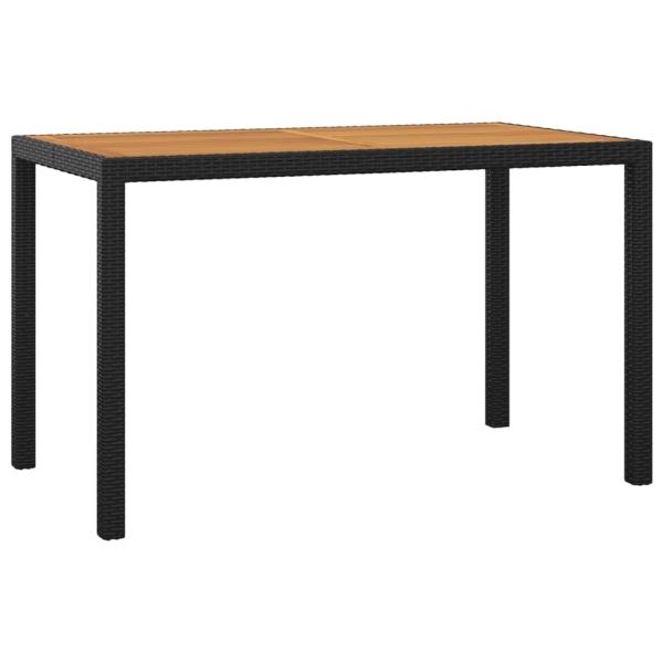 ARDEBO.de - 3-tlg. Garten-Essgruppe mit Kissen Poly Rattan Schwarz