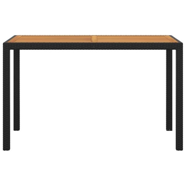 3-tlg. Garten-Essgruppe mit Kissen Poly Rattan Schwarz