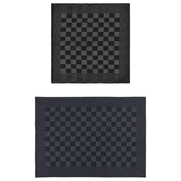 20-tlg. Handtuch-Set Schwarz und Grau Baumwolle