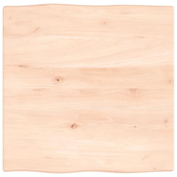 Tischplatte 60x60x2 cm Massivholz Eiche Unbehandelt Baumkante
