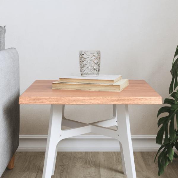 ARDEBO.de - Tischplatte 40x40x2 cm Massivholz Eiche Behandelt Baumkante