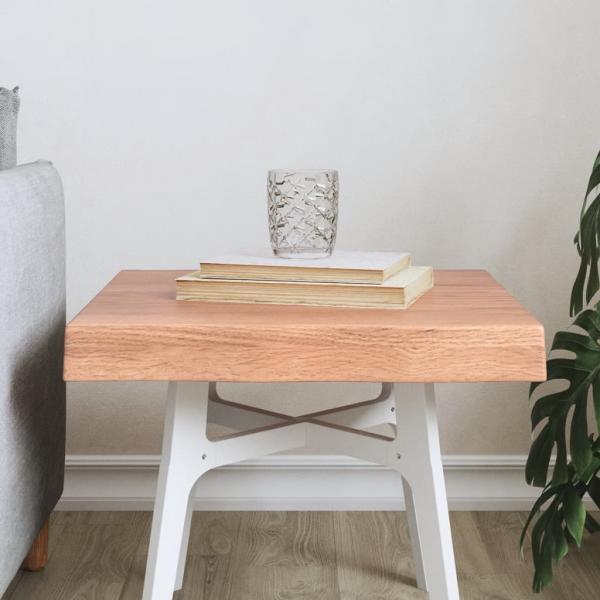 ARDEBO.de - Tischplatte 40x40x(2-6) cm Massivholz Behandelt Baumkante
