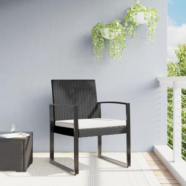 ARDEBO.de - Garten-Esszimmerstühle 2 Stk. Schwarz PP-Rattan