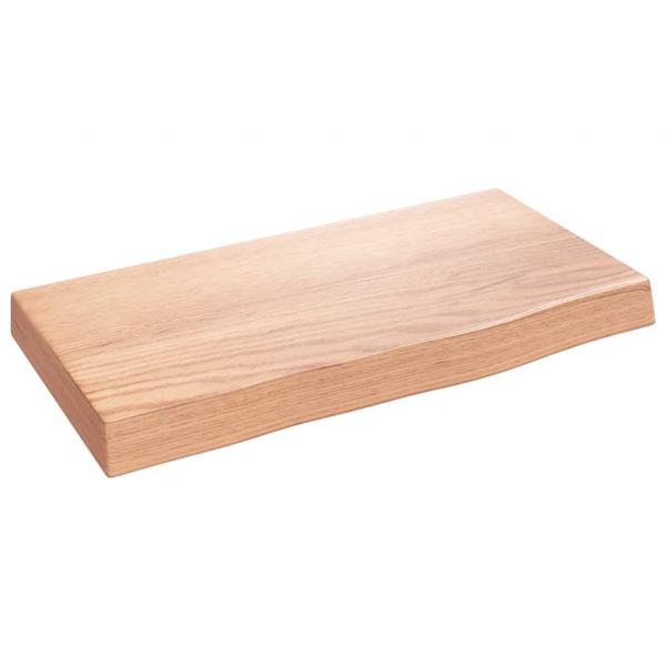 Wandregal Hellbraun 40x20x4 cm Massivholz Eiche Behandelt