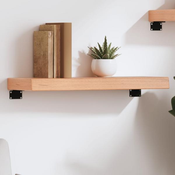 ARDEBO.de - Wandregal Hellbraun 60x20x6 cm Massivholz Eiche Behandelt