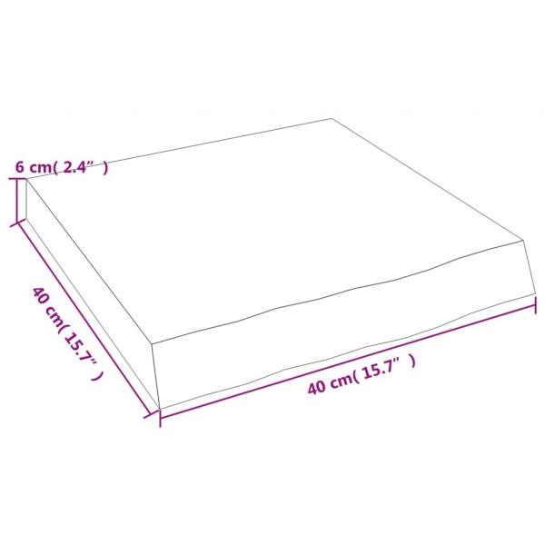 Wandregal Hellbraun 40x40x(2-6) cm Massivholz Eiche Behandelt