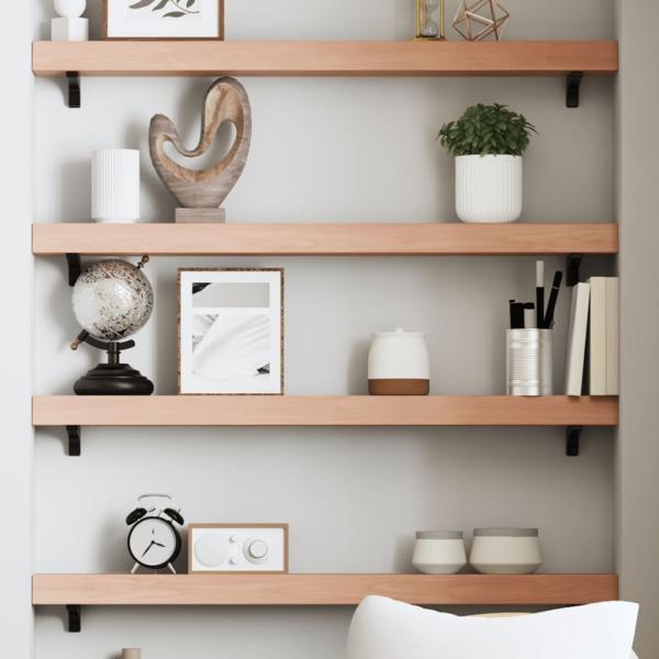 ARDEBO.de - Wandregal Hellbraun 80x10x6 cm Massivholz Eiche Behandelt