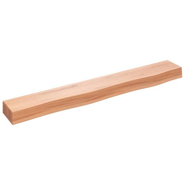 Wandregal Hellbraun 80x10x6 cm Massivholz Eiche Behandelt