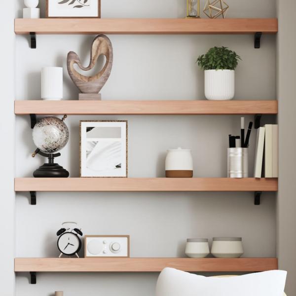 ARDEBO.de - Wandregal Hellbraun 100x10x6 cm Massivholz Eiche Behandelt