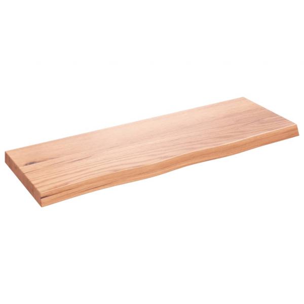 Wandregal Hellbraun 80x30x(2-4) cm Massivholz Eiche Behandelt