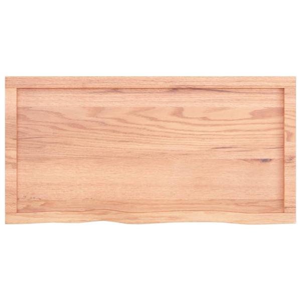 Wandregal Hellbraun 100x50x(2-4) cm Massivholz Eiche Behandelt