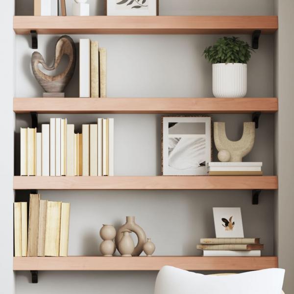 ARDEBO.de - Wandregal Hellbraun 100x20x6 cm Massivholz Eiche Behandelt