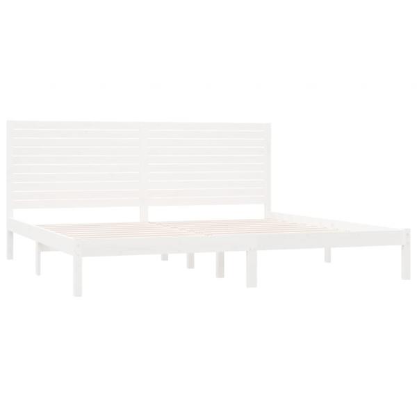 Massivholzbett Weiß 200x200 cm