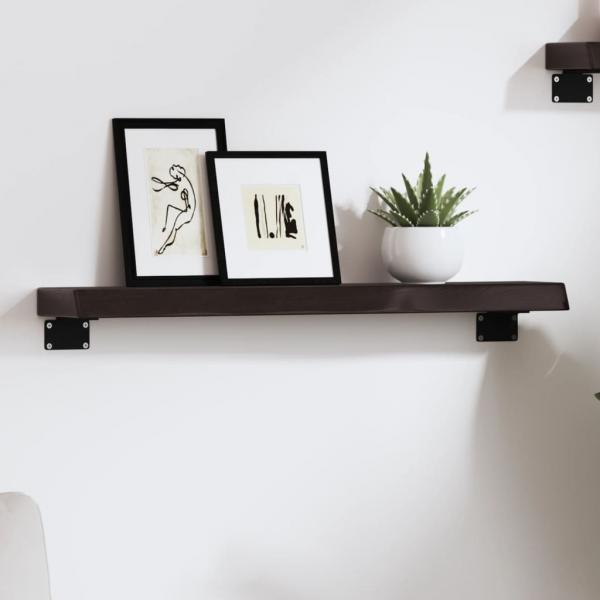 ARDEBO.de - Wandregal Dunkelbraun 60x10x4 cm Massivholz Eiche Behandelt