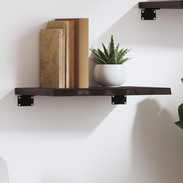ARDEBO.de - Wandregal Dunkelbraun 40x30x2 cm Massivholz Eiche Behandelt