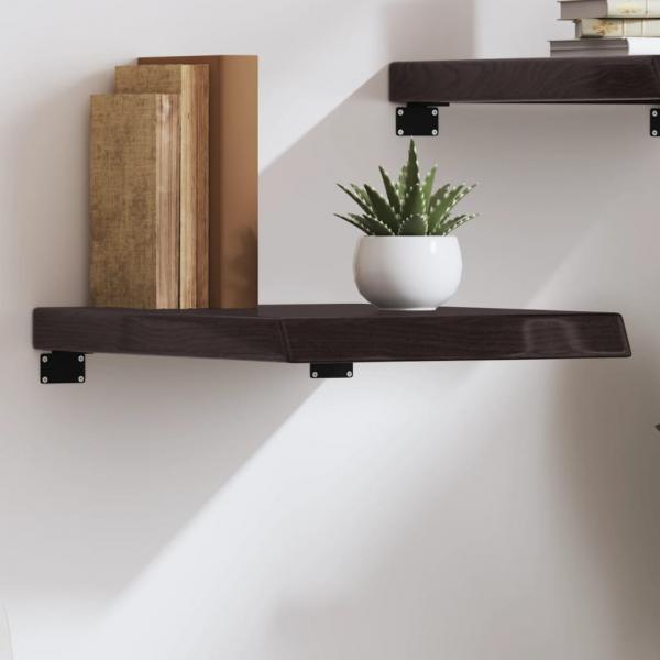 ARDEBO.de - Wandregal Dunkelbraun 40x60x(2-6) cm Massivholz Eiche Behandelt
