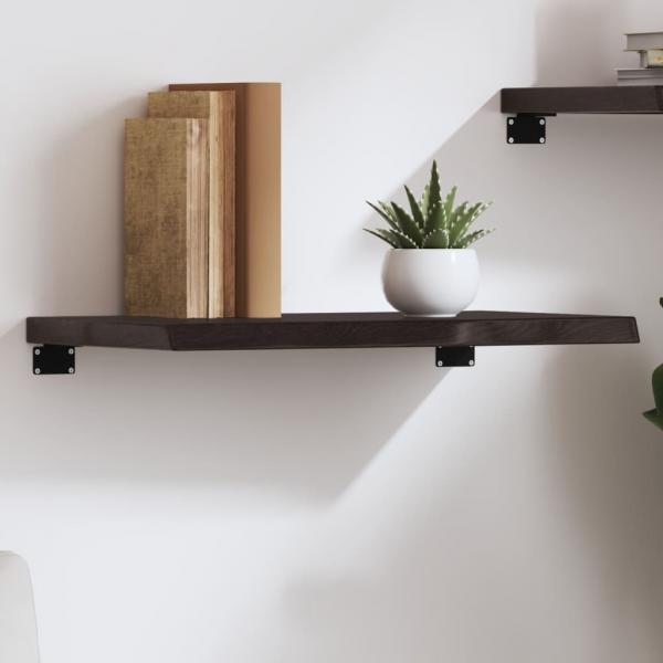 ARDEBO.de - Wandregal Dunkelbraun 60x40x(2-4) cm Massivholz Eiche Behandelt
