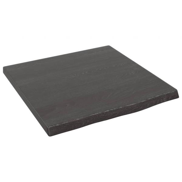 Wandregal Dunkelbraun 40x40x2 cm Massivholz Eiche Behandelt