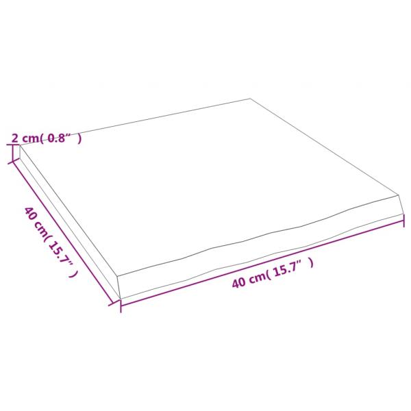 Wandregal Dunkelbraun 40x40x2 cm Massivholz Eiche Behandelt