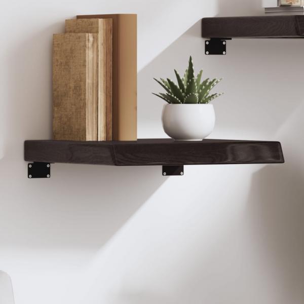 ARDEBO.de - Wandregal Dunkelbraun 40x40x(2-6) cm Massivholz Eiche Behandelt