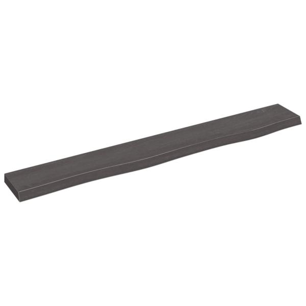 Wandregal Dunkelbraun 80x10x2 cm Massivholz Eiche Behandelt