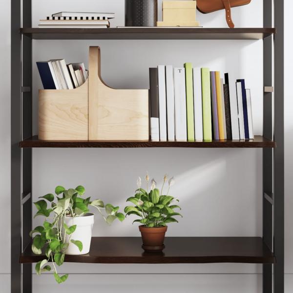 ARDEBO.de - Wandregal Dunkelbraun 80x60x2 cm Massivholz Eiche Behandelt