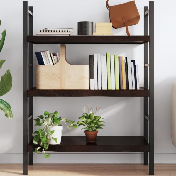 ARDEBO.de - Wandregal Dunkelbraun 80x40x(2-6) cm Massivholz Eiche Behandelt