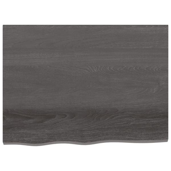 Wandregal Dunkelbraun 80x60x(2-4) cm Massivholz Eiche Behandelt