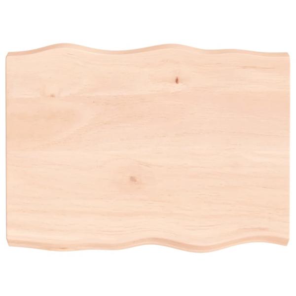 Tischplatte 80x60x(2-6) cm Massivholz Unbehandelt Baumkante