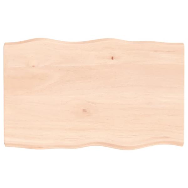 Tischplatte 80x50x(2-4) cm Massivholz Unbehandelt Baumkante