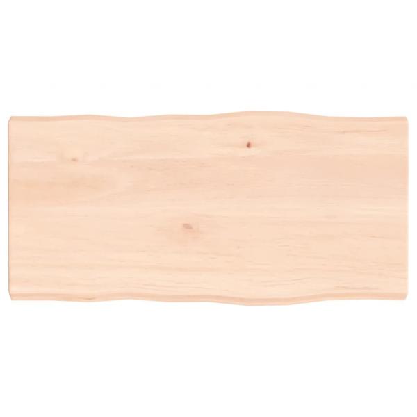 Tischplatte 80x40x(2-4) cm Massivholz Unbehandelt Baumkante
