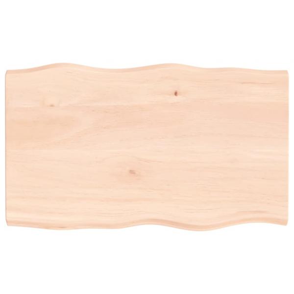 Tischplatte 100x60x(2-4) cm Massivholz Unbehandelt Baumkante