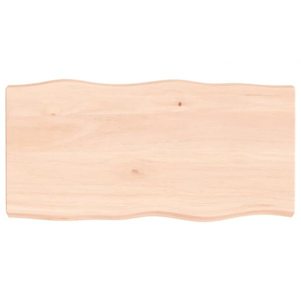 Tischplatte 80x40x(2-6) cm Massivholz Unbehandelt Baumkante