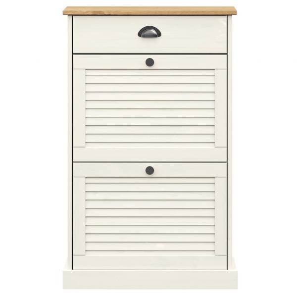 Schuhschrank VIGO 60x35x96 cm Weiß Massivholz Kiefer