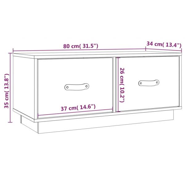 TV-Schrank 80x34x35 cm Massivholz Kiefer