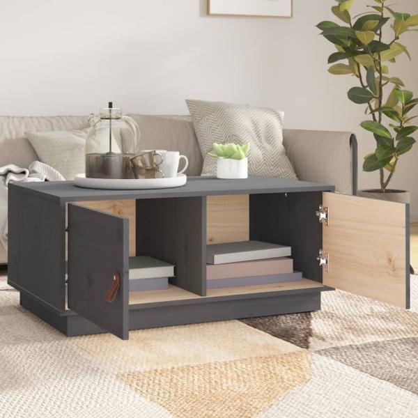 Couchtisch Grau 80x50x35 cm Massivholz Kiefer
