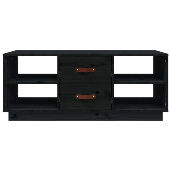 Couchtisch Schwarz 100x50x41 cm Massivholz Kiefer