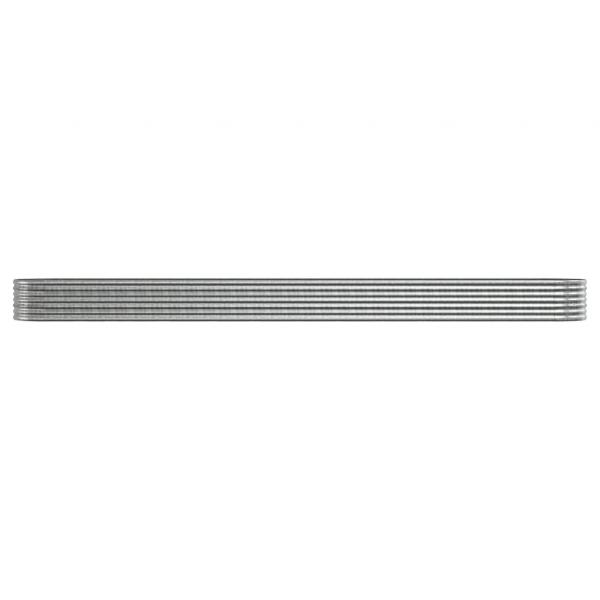 Hochbeet Pulverbeschichteter Stahl 512x80x36 cm Silbern