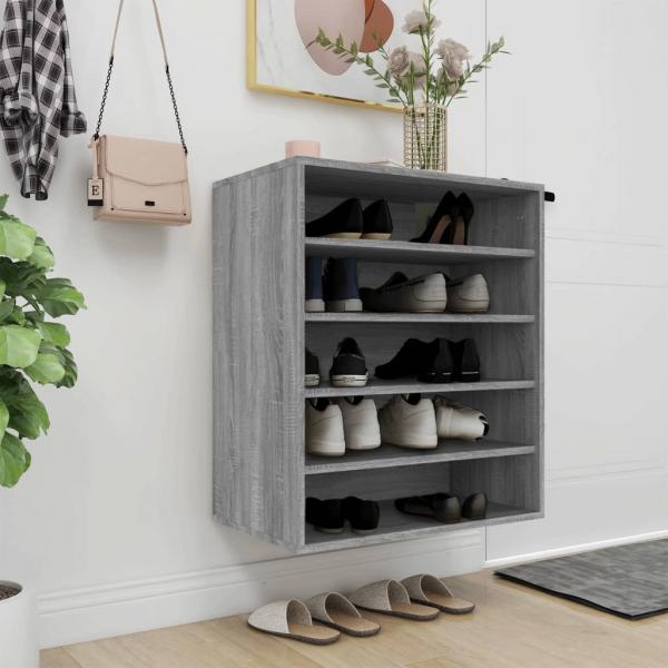 ARDEBO.de - Schuhschrank Grau Sonoma 60x35x70 cm Holzwerkstoff