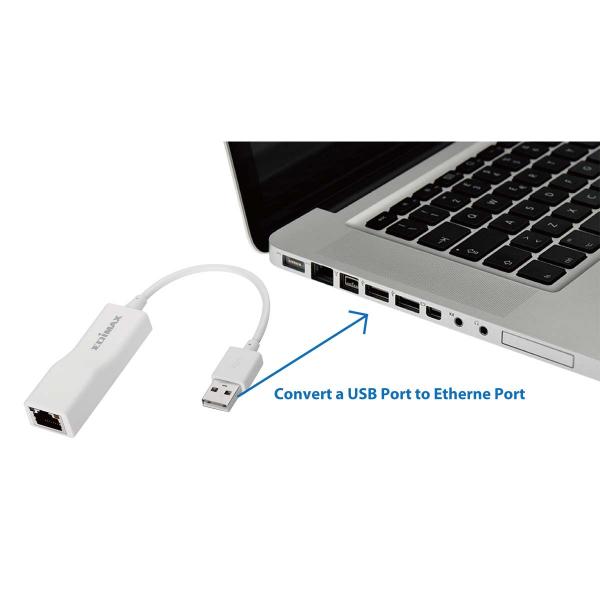 USB 2.0 Fast Ethernet Adapter 10/100 Mbit Weiß