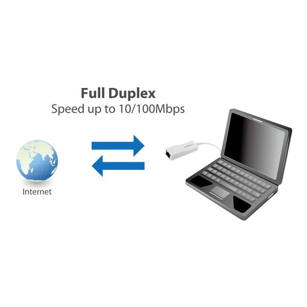 USB 2.0 Fast Ethernet Adapter 10/100 Mbit Weiß