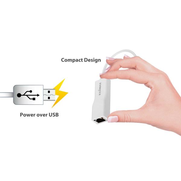 USB 2.0 Fast Ethernet Adapter 10/100 Mbit Weiß