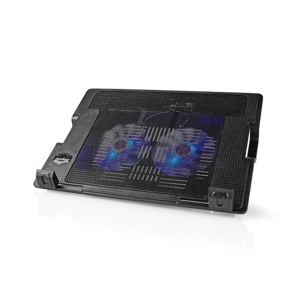 ARDEBO.de - Notebook-Ständer | Anzahl Lüfter: 2 | Stromversorgung über USB | Anzahl Winkel: 4 | 18 " | 1200 U/min | LED