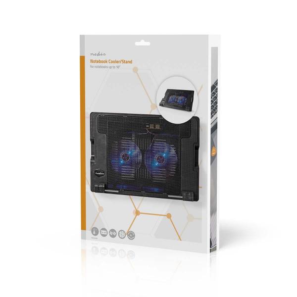 Notebook-Ständer | Anzahl Lüfter: 2 | Stromversorgung über USB | Anzahl Winkel: 4 | 18 " | 1200 U/min | LED