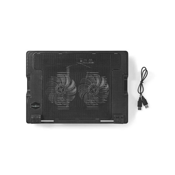 Notebook-Ständer | Anzahl Lüfter: 2 | Stromversorgung über USB | Anzahl Winkel: 4 | 18 " | 1200 U/min | LED