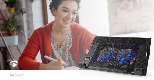 Notebook-Ständer | Anzahl Lüfter: 2 | Stromversorgung über USB | Anzahl Winkel: 4 | 18 " | 1200 U/min | LED