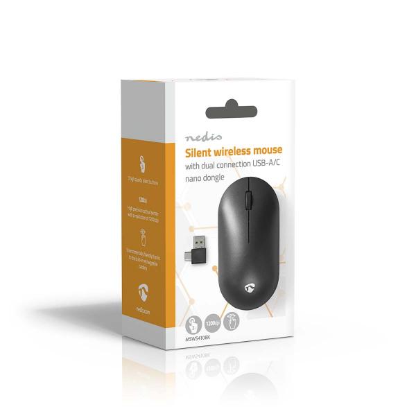 Mouse | Drahtlos | Silent-Maus | 1200 dpi | Anzahl Knöpfe: 3 | Beidhändig