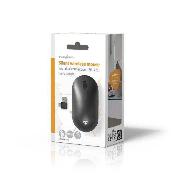 Mouse | Drahtlos | Silent-Maus | 1200 dpi | Anzahl Knöpfe: 3 | Beidhändig