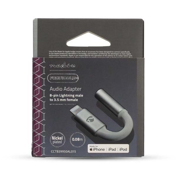 Lightning-Adapter | Apple Lightning 8-Pin | 3.5 mm Buchse | Vergoldet | 0.15 m | Rund | Aluminium